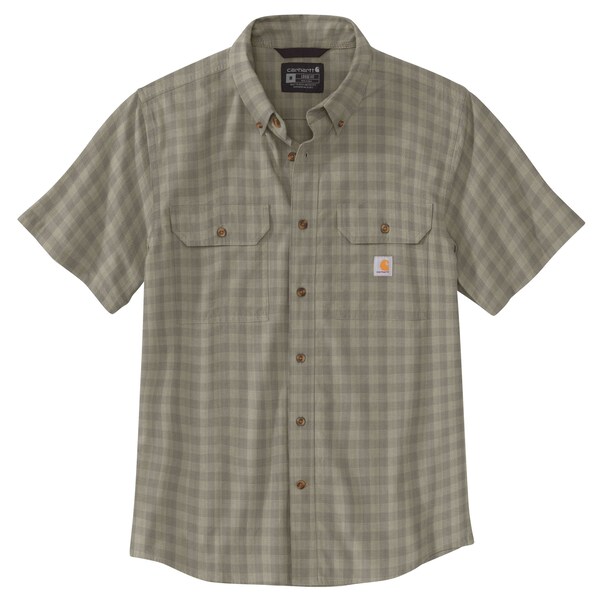 Carhartt Short Sleeve Plaid Shirt, 0.772 lb Tan, Small 105702-TANSREG - main